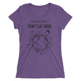 Loud Vegan Love Animals Don't Eat Them Long Sleeve Ladies T-Shirt