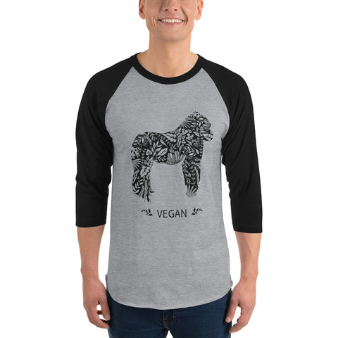 Vegan Gorilla - 3/4 Sleeve Raglan Shirt