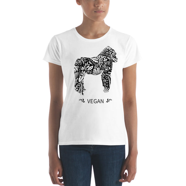 Women's short sleeve Gorilla Vegan Power  t-shirt