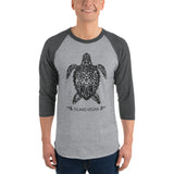 Loud Vegan Island Turtle 3/4 Sleeve Shirt (unisex)