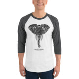 Loud Vegan Elephant 3/4 Sleeve Shirt (unisex)