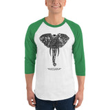 Loud Vegan Elephant 3/4 Sleeve Shirt (unisex)