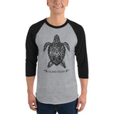 Loud Vegan Island Turtle 3/4 Sleeve Shirt (unisex)