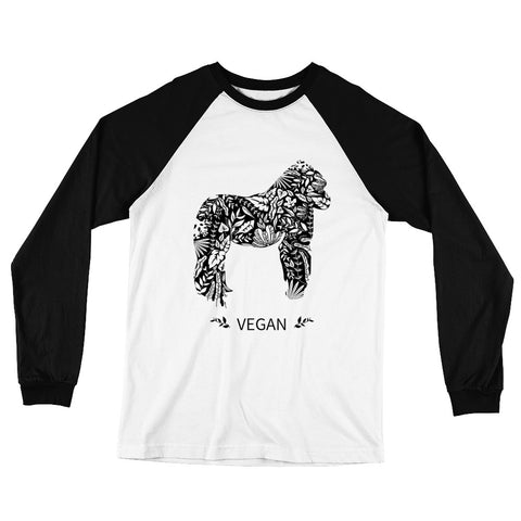 Loud Vegan Gorilla Baseball Long Sleeve T-Shirt