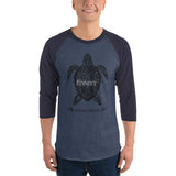 Loud Vegan Island Turtle 3/4 Sleeve Shirt (unisex)