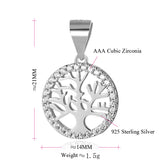 Sterling Silver Star Tree Pendant Necklace with Chain. AAA Zirconia, Great gift for that Special Vegan